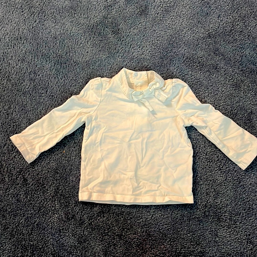 Janie and Jack white long sleep shirt with buttons in the back